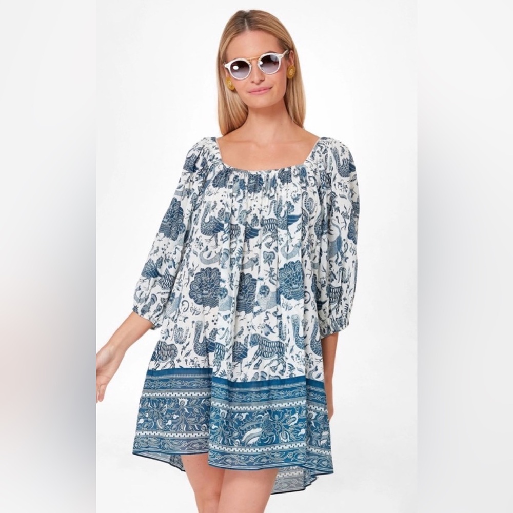 RHODE Ruby Border Print Mini Dress - image 1